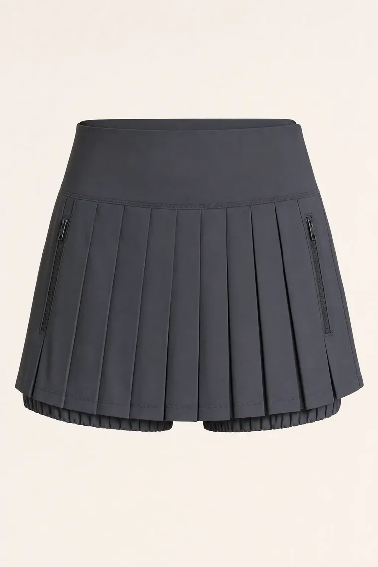 Inver Pleated Tennis Skirt in Graphite