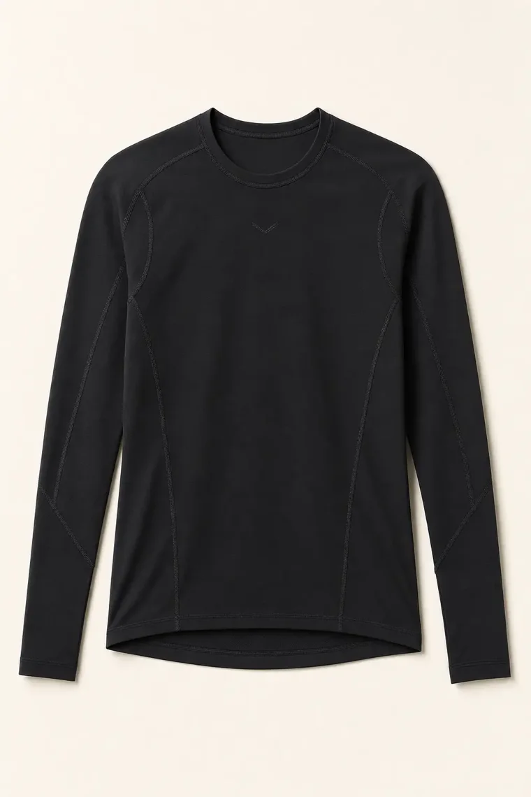 Isar Long-Sleeve Run Top in Black
