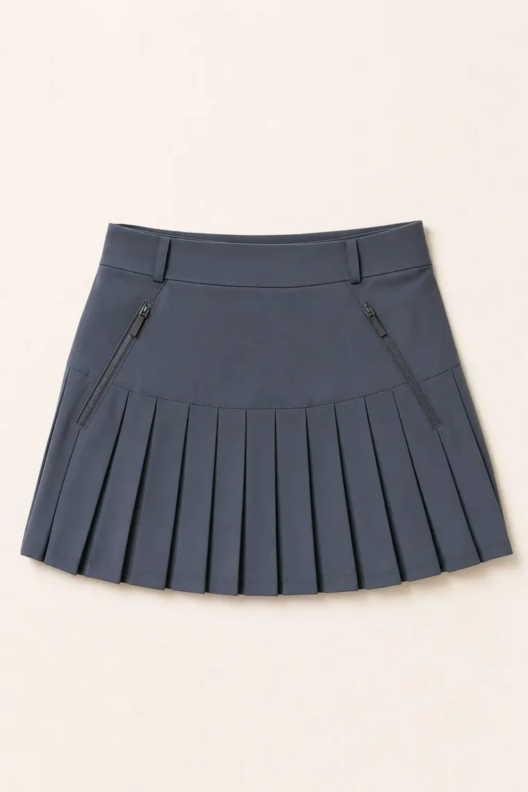 Fennel Pleated Tennis Skirt in Slate