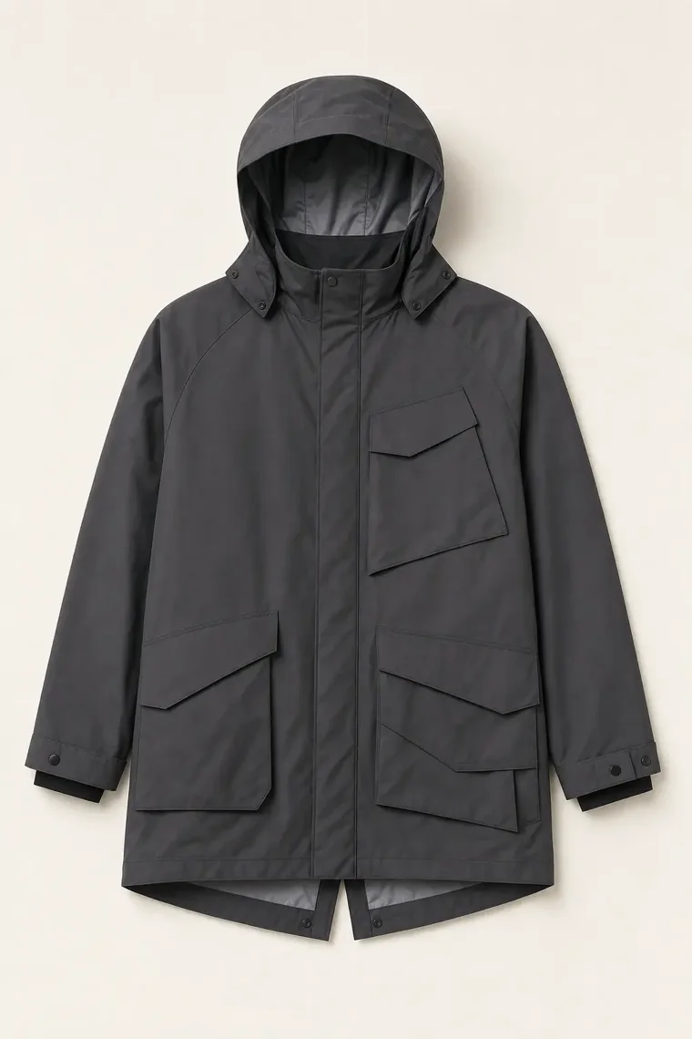 Grey Light Rain Jacket in Charcoal